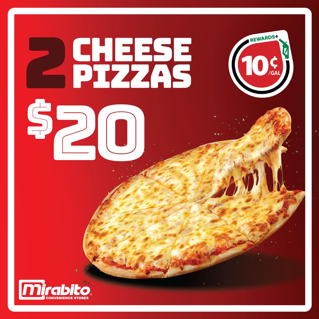 2 Cheese Pizzas for ONLY $20