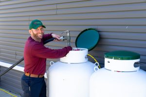 Mirabito filling a residential propane tank