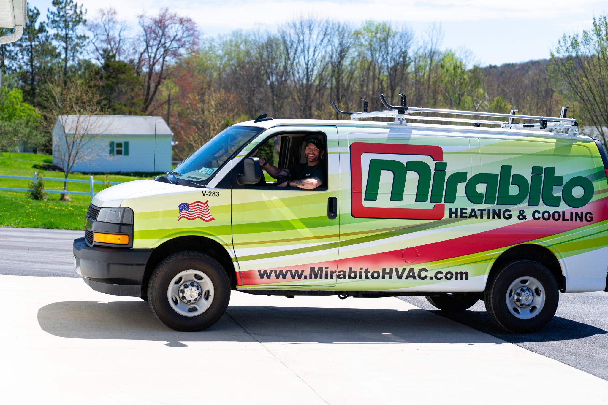 mirabito branded hvac service van